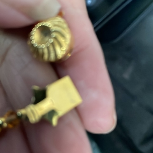 Vintage yellow matrix jasper bead with Bakelite birds Beaded Necklace 28” - Picture 9 of 9